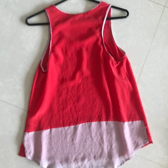 Maeve Women's Tank Top Silk Red High Low - Picture 5 of 8